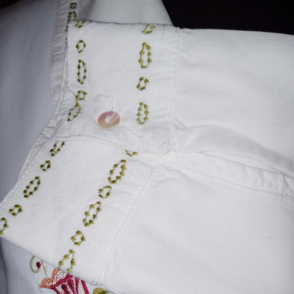 Embroidered Button Front Blouse - Picture 9 of 10